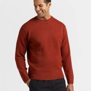 NWT Pendleton Men's Shetland Washable Wool Crewneck Sweater in Burnt Sienna
